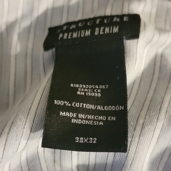 Men's black faded structure jeans size 38x32 excellent use condition - Picture 3 of 6